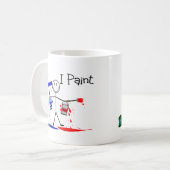 ペインターのギフト"私は"デザイン棒人間たちの絵を描きます コーヒーマグカップ (正面左)