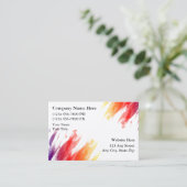 ペインターのシンプルなレイアウトおよびカラフルなデザイン 名刺 (スタンド正面)