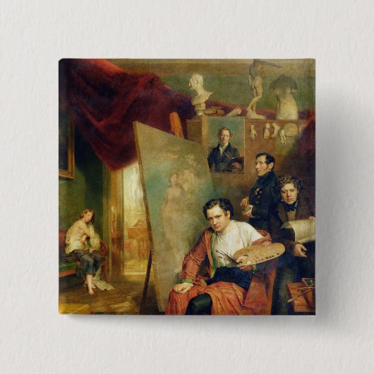 ペインターのスタジオでは、1832年 缶バッジ (正面)