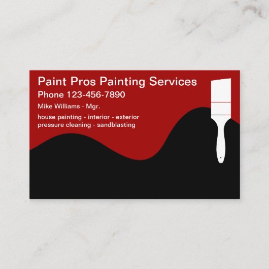 ペインターのプロフェッショナルのモダン 名刺 (正面)