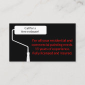 ペインターのペンキローラーの絵画 名刺 (裏面)