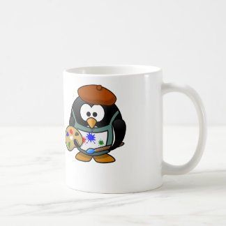 ペインターのペンギン-白いコーヒー・マグ コーヒーマグカップ