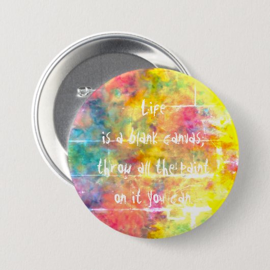 [ペインターの布の]虹の絞り染めPinボタン 缶バッジ (正面&裏面)