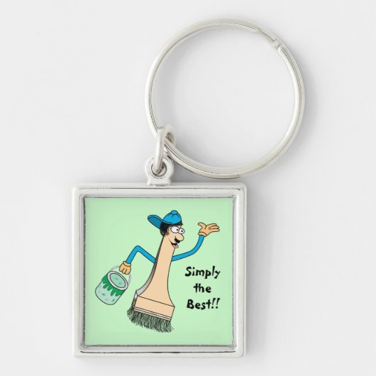 ペインターの正方形の優れたKeychainのテンプレート キーホルダー (正面)