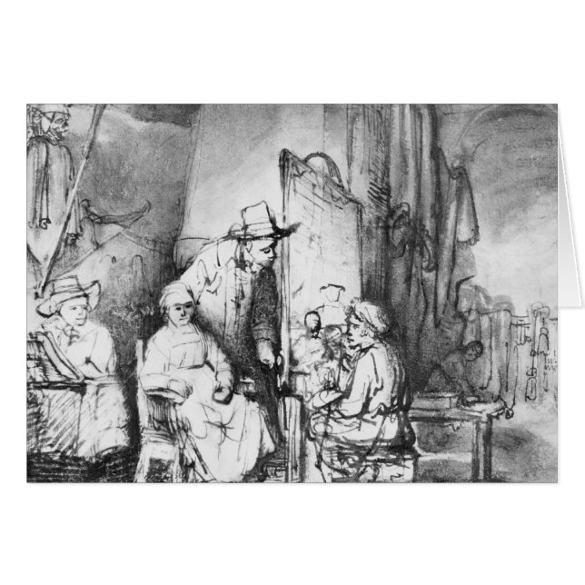 ペインターの絵画のスタジオのインテリア (正面横)