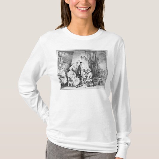 ペインターの絵画のスタジオのインテリア Tシャツ (正面)