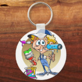 ペインターデコレーター漫画マスコット キーホルダー (正面)