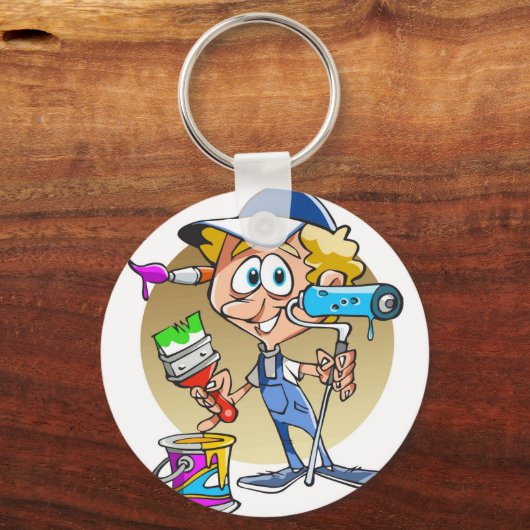 ペインターデコレーター漫画マスコット キーホルダー (正面)
