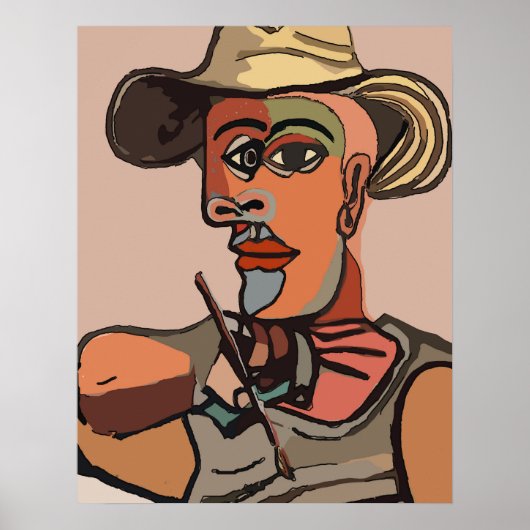 ペインター絵画セルフ抽象芸術 ポスター (正面)