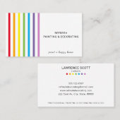 ペインター&デコレーターレカラフルインボーストライプ 名刺 (正面/裏面)