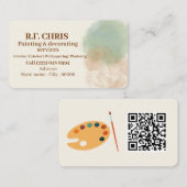 ペインター・ベージュ・ビジネス・カード 名刺 (正面/裏面)