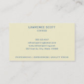 ペインタ&デコレータ絵を描ーブラシヴィンテージ青&赤 名刺 (裏面)