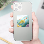 ペインティング タートル シール (スマートフォン)