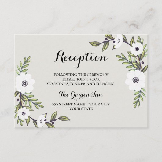 ペイントされたアネモネ - 受付カード エンクロージャーカード (正面)