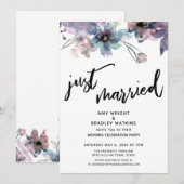 ペイントされたアーティスティックな花たち 結婚式の披露宴のみ 招待状 (正面/裏面)