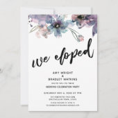 ペイントされたアーティスティックな花のこっそり結婚式 受付のみ 招待状 (正面)