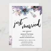 ペイントされたアーティスティックな花の結婚式 受付のみ 招待状 (正面/裏面)