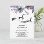 ペイントされたアーティスティックな花 私たち結婚しました レセプション 招待状 (スタンド正面)