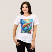 ペイントされたウミガメ トライブレンドＴシャツ (正面全面)