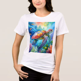 ペイントされたウミガメ トライブレンドTシャツ