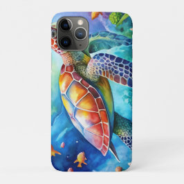 ペイントされたウミガメ iPhone 11 PROケース