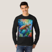 ペイントされたウミガメ Tシャツ (正面フル)