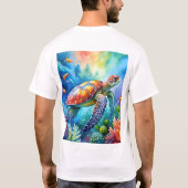 ペイントされたウミガメ Tシャツ (裏面)