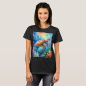 ペイントされたウミガメ Tシャツ (正面フル)