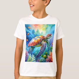 ペイントされたウミガメ Tシャツ