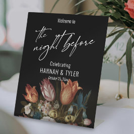 ペイントされたオランダの花 "The Night Beforeへようこそ" 台座サイン