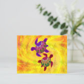 ペイントされたカメのメモカード ポストカード (スタンド正面)