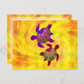 ペイントされたカメのメモカード ポストカード (正面/裏面)