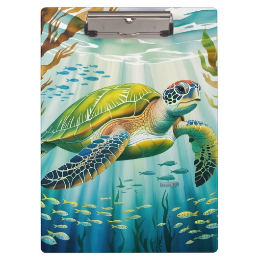 ペイントされたカメ クリップボード (正面)