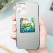 ペイントされたカメ シール (スマートフォン)