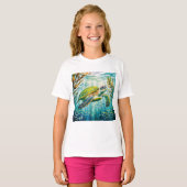 ペイントされたカメ Tシャツ (正面フル)