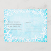 ペイントされたサンゴのアクアブルーパーティーのSave the Date 案内ポストカード (裏面)