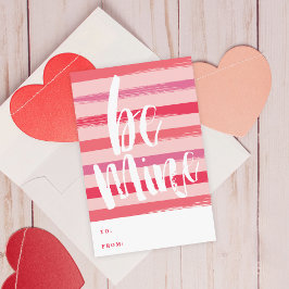 ペイントされたストライプ教室バレンタインデーカード 招待状