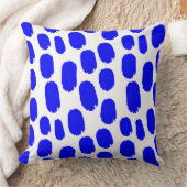 **ペイントされたスポット - 白地に青** クッション (ブランケット)