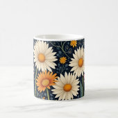 ペイントされたデイジー コーヒーマグカップ (中央)