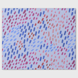 ペイントされたドットパターン - 手描きの抽象ブルー ラッピングペーパー