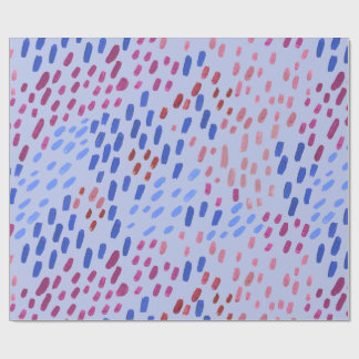 ペイントされたドットパターン - 手描きの抽象ブルー ラッピングペーパー