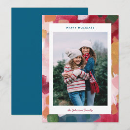 ペイントされたパレットの抽象的なホリデー シーズンカード