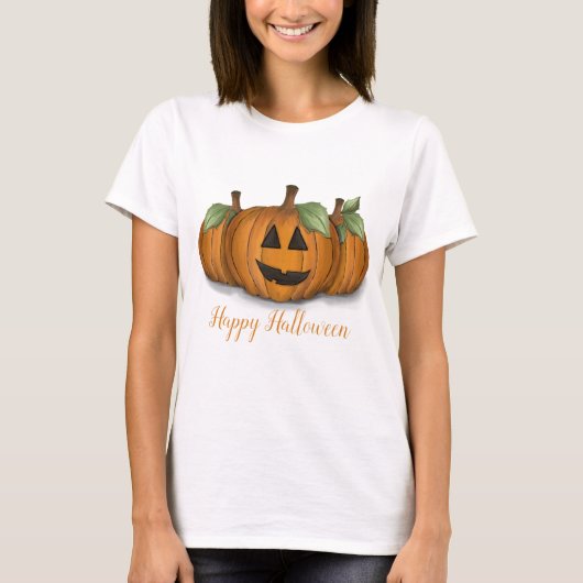 ペイントされたパンプキンTシャツ Tシャツ (正面)