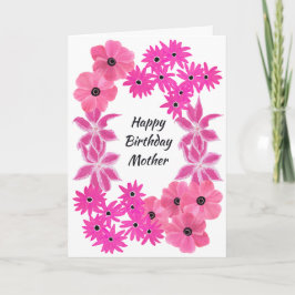 ペイントされたピンクの花のカスタマイズ カード