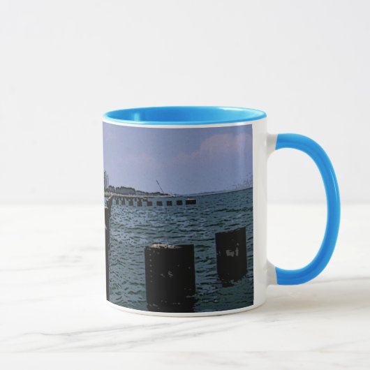 ペイントされたミシガン湖の海岸 マグカップ (右)