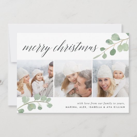 ペイントされたユーカリ | フォトコラージュ ホリデーカード (正面)