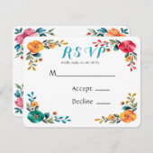 ペイントされたロマンスのウェディング 出欠カード (正面/裏面)