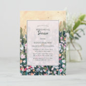 ペイントされたワイルドフラワーの花の結婚式のリハーサルディナー 招待状 (スタンド正面)