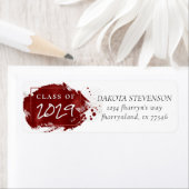 ペイントされた卒業証 | 赤い卒業証 返送先住所 ラベル (インサイチュ)