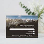 ペイントされた山の結婚式出欠ハガキ 招待状 (スタンド正面)